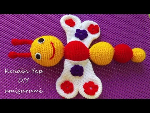 3. video/Amigurumi Kelebek Yapımı | Tırtıl Kelebek Kanat Yapılışı #3 | CROCHET Amigurumi Tutorial