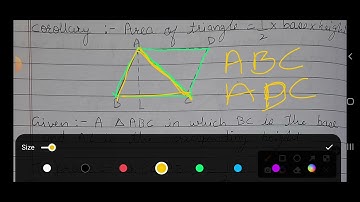 G- 9 Prove that :- Area of triangle = 1/2 x base x height.