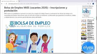 Bolsa de Empleo MIES (vacantes 2020) - Inscripciones
