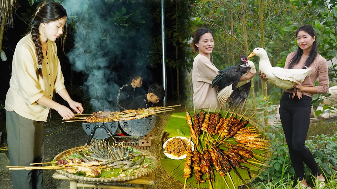 Reunion meals with family, slaughtering home-raised duck and goose for cooking