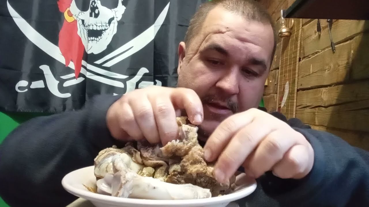 Мукбанг - свиная ножка + бонус обжор от Гриндоса