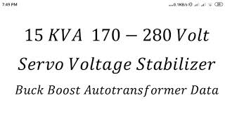 15KVA 170-280 VOLT SERVO BUCK BOOST TRANSFORMER