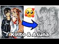 ANIME ⚡💙 Kirito and Asuna (Sword Art Online) Fanart 🖌️🎨 #Shorts #Anime
