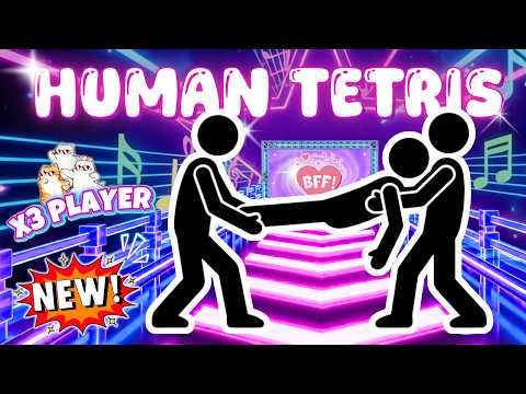 HUMAN TETRIS 3 Player ⚡ Epic Trio Teamwork | Immersive Interactive Warm Up