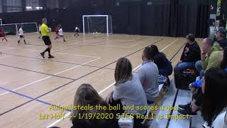 Abigail steals the ball and scores a goal