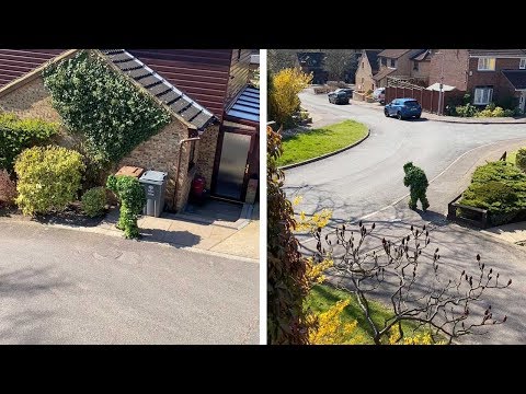 Gian nak keluar rumah, menyamar jadi pokok