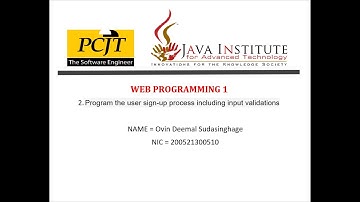 Web Programming Task 02 | 1st year | Java institute