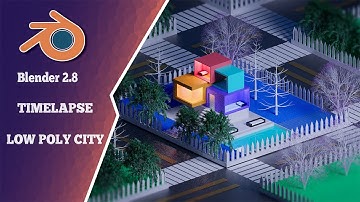 Blender 2.82 low poly city timelapse