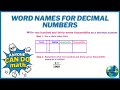 Word Names For Decimal Numbers
