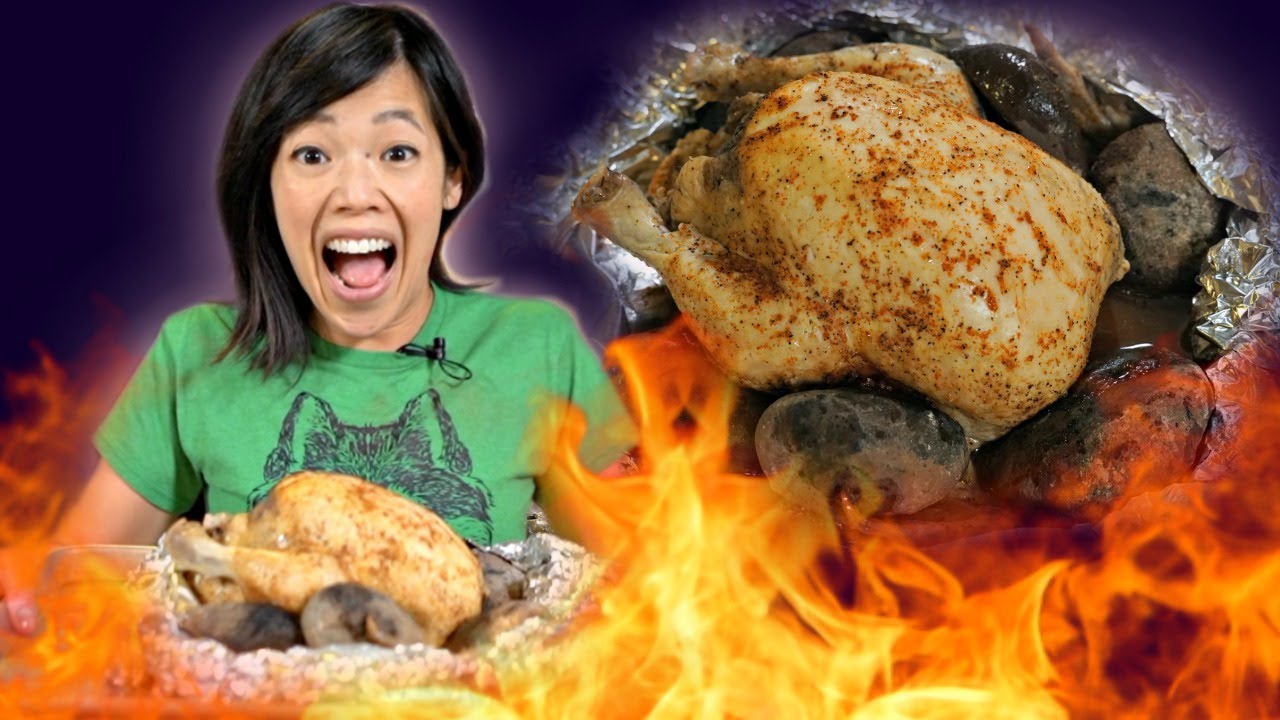 Can You Cook a Chicken with HOT ROCKS ?