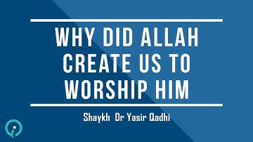 If Allah Is Almighty, Why Did He Create Us To Worship Him - Shaykh Dr Yasir Qadhi