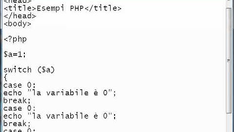 PHP pratico e facile, Switch per selezionare blocchi di codice