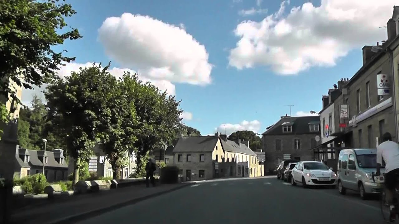 Driving Through 22390 Bourbriac On The D8, Côtes d'Armor, Brittany, France 12th August 2013
