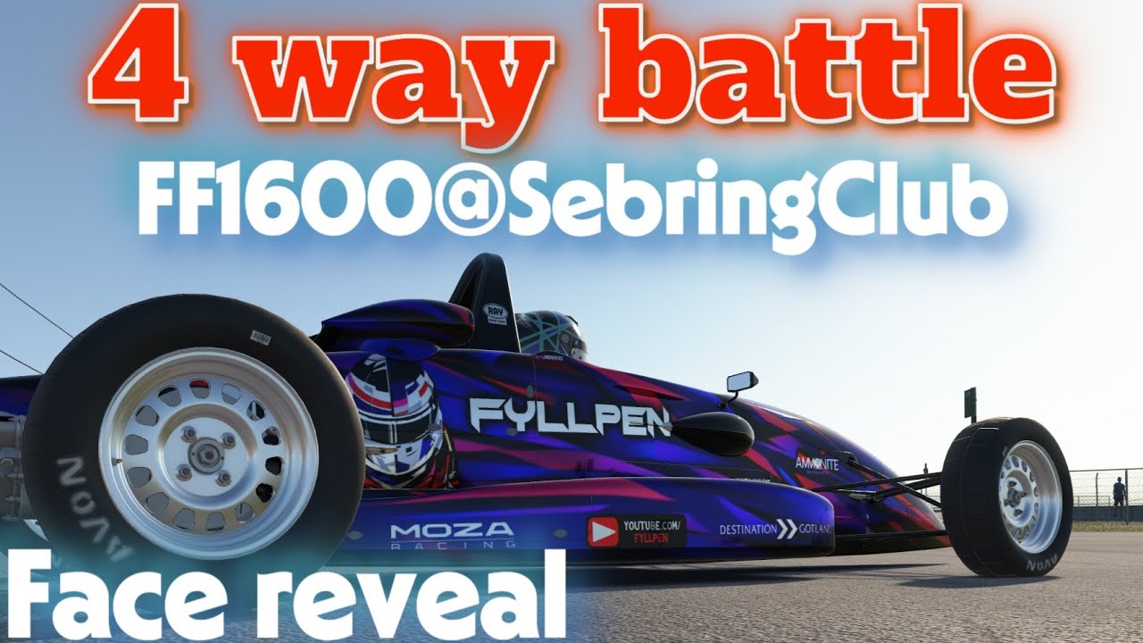 4-Way Battle & Face Reveal | FF1600 @ Sebring Club (2.1K SOF)