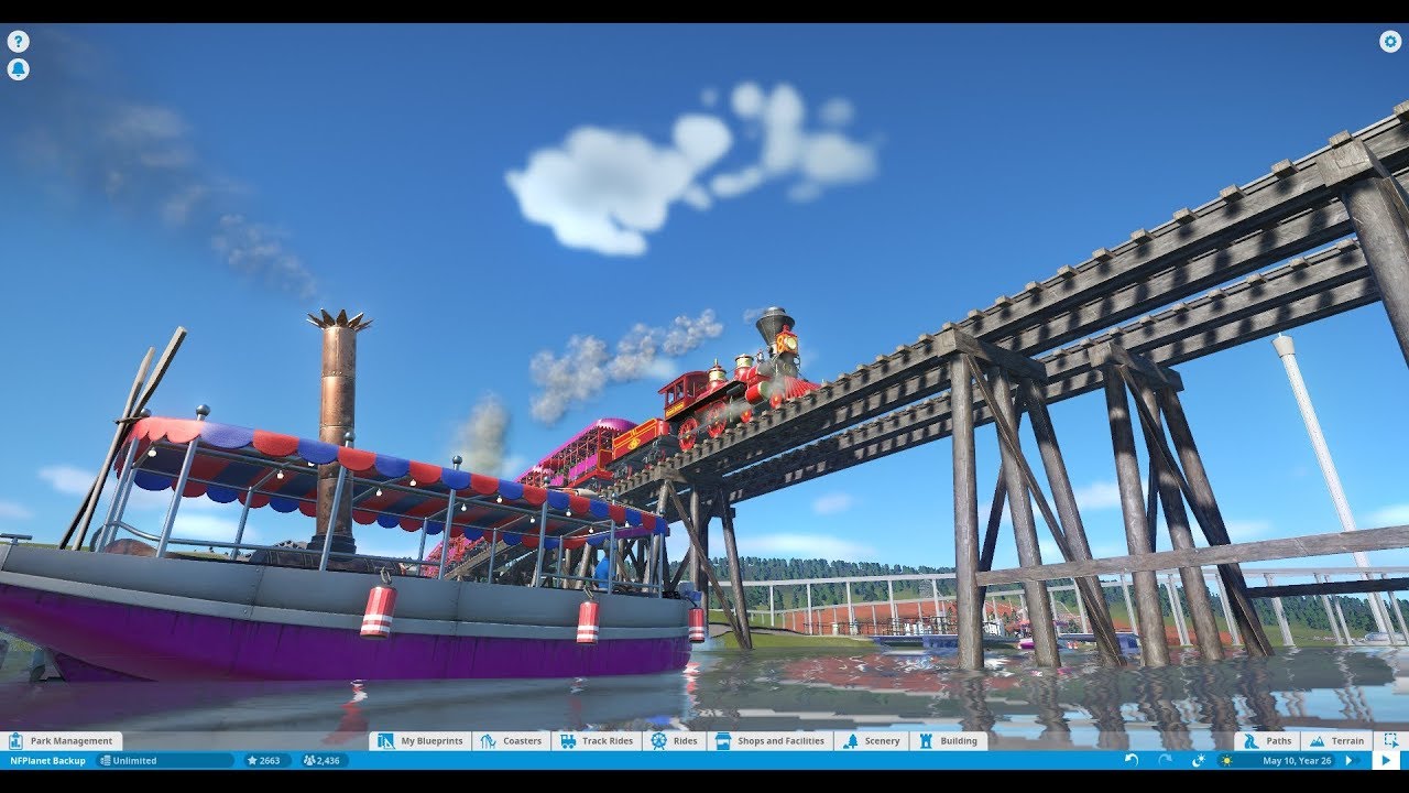 Planet Coaster NFPlanet 37 Boat Ride Across the Lake