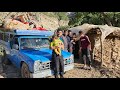"Return of Saleh and his little children to the house near the village"