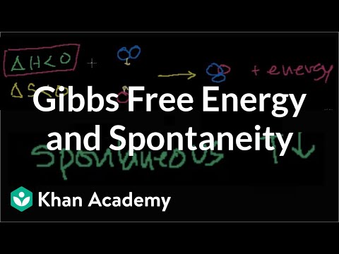 Gibbs free energy and spontaneity | Chemistry | Khan Academy