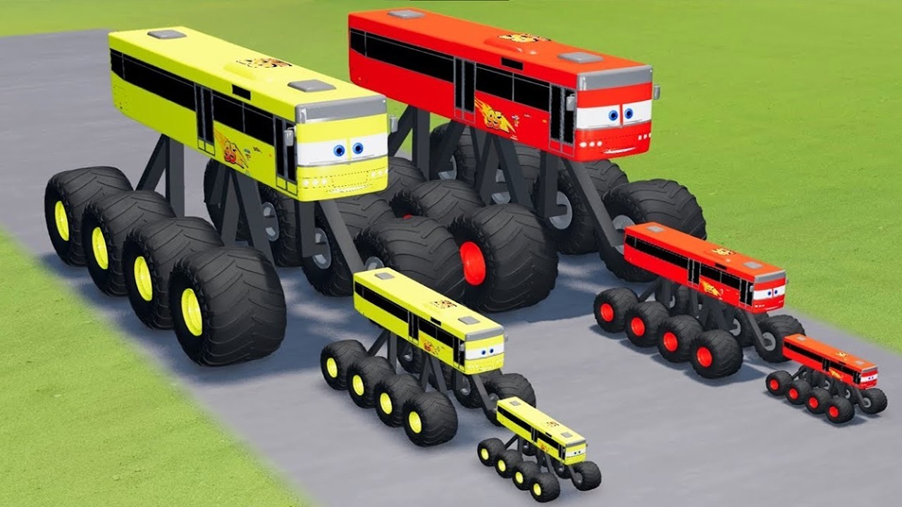 Big & Small Giant Bus McQueen VS Thomas Train | EXTREME CHALLENGE 💥