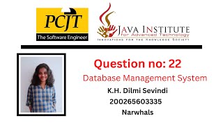 Database Management System | Question 22 | 1st Year | Java Institute