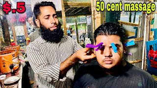 Intense Acupressure Head Massage by Street Barber | Indian barber technique💈Must Watch Subtitles! 💫 screenshot 3