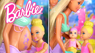 Barbie and Ken Mermaid Family - New Baby Doll Stories