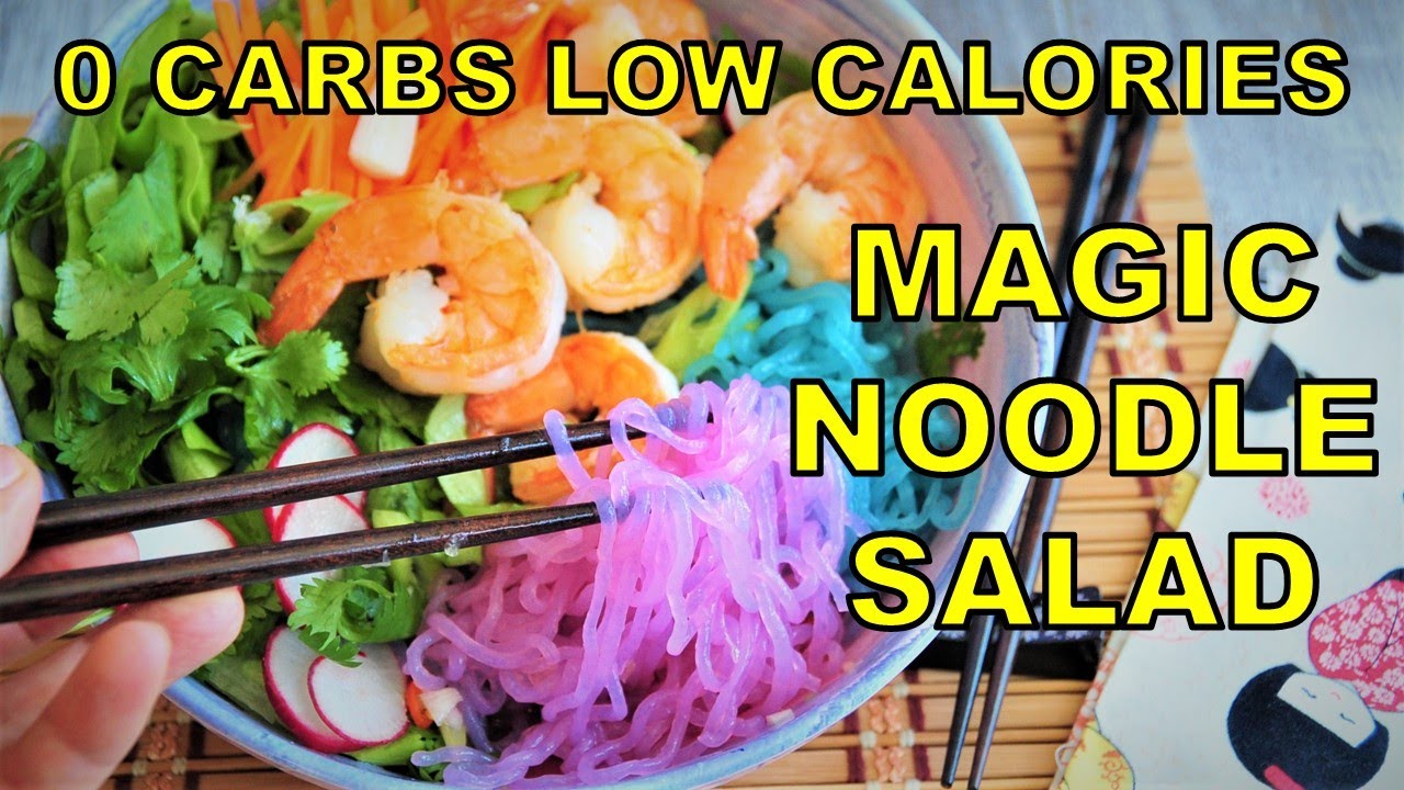 0 Carbs LOW Calories Magic Noodle Salad (Color Changing Noodles, All