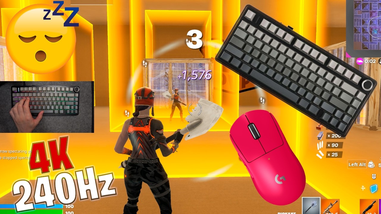 Aula F75 ASMR 😴 Box Fight Gameplay 📦 Satisfying Keyboard Fortnite  4K 240 FPS 🏆