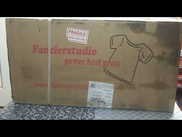 Unbox and Setup of Fancierstudio Power Heat Press, Unboxing of  Fancierstudio power heat press. Once unbox machine always leave heat platen  unclamp when setting temperature and time. Turn on machine.