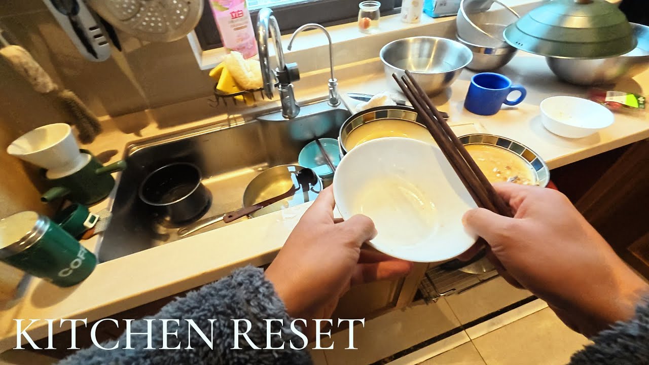 Silent Dishwashing Reset 🫧 | Cleaning a Messy Kitchen After Two Meals | POV No Music