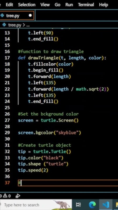 Python Turtle Tree Art, Create Tree using Python Code #pythongui # ...