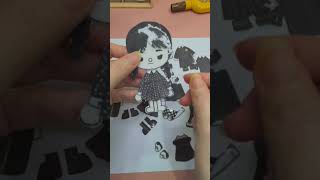 Halloween Custome Toca Boca Wednesday Addam dress up #paperdoll  #tocaboca  #shorts
