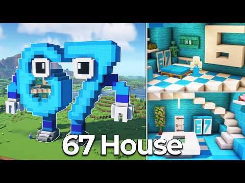 ⛏️ Minecraft Tutorial :: 67 Brainrot Character House 🩵 [마인크래프트 67 밈 브레인롯 캐릭터 집짓기 건축강좌]