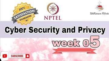 CYBER SECURITY AND PRIVACY WEEK 5 ASSIGNMENT ANSWERS NPTEL 2024 l NPTEL #nptel #nptelanswer