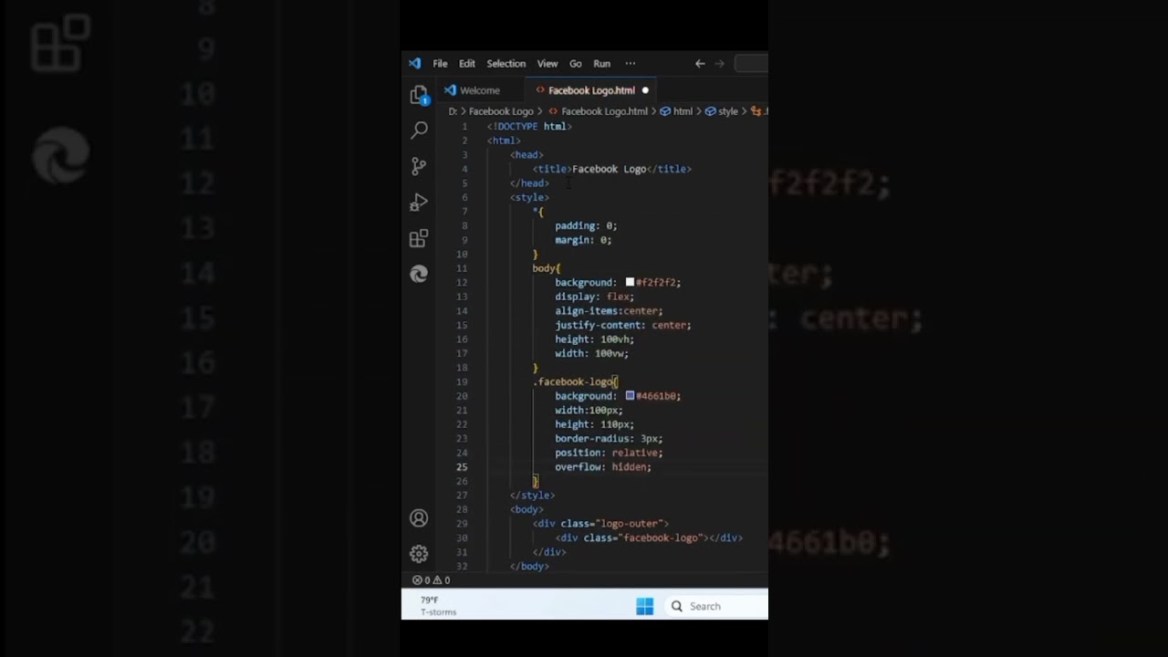 Facebook Logo Using HTML and CSS 
