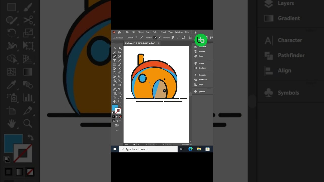 Round Circle Home illustration design tutorial in adobe illustrator | Breezy Borders