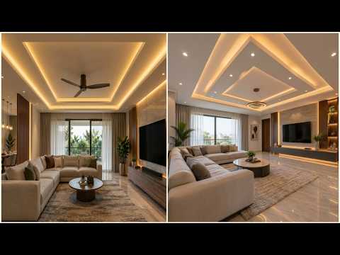 Modern False Ceiling Designs with Cove Lighting for Living Rooms Home