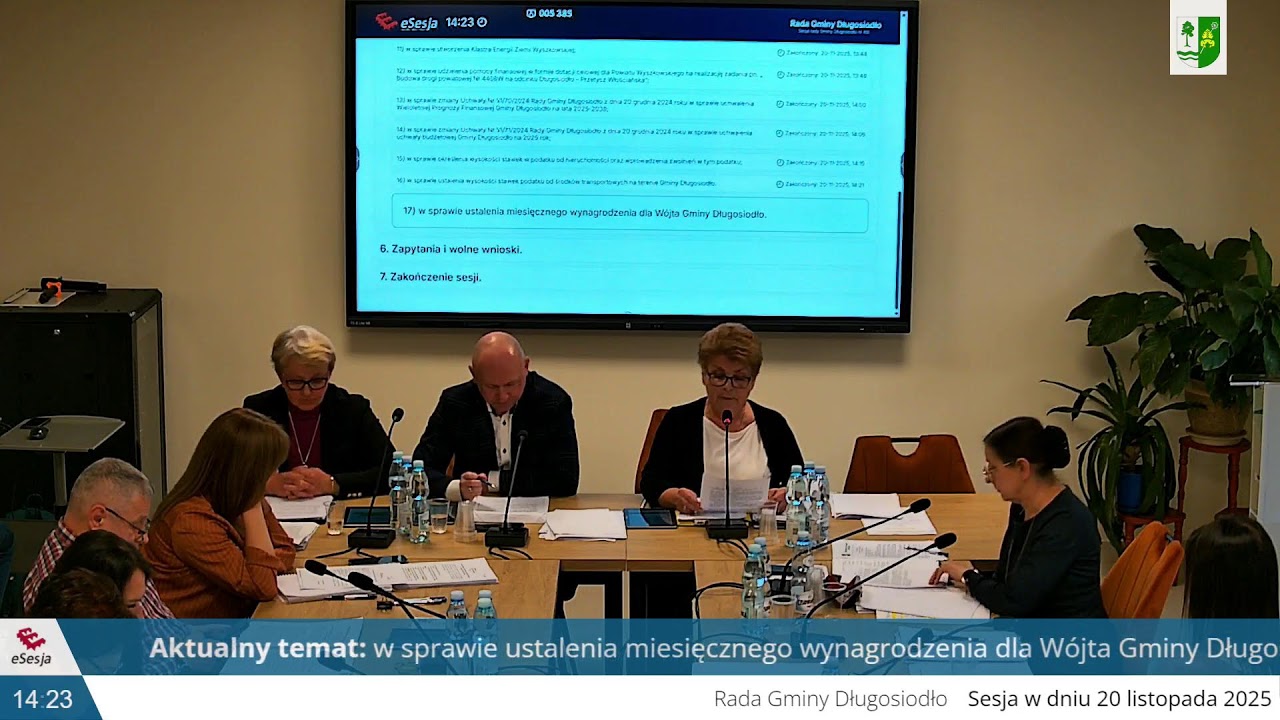 Sesja Rady Gminy Długosiodło nr XIII w dniu 20.11.2025