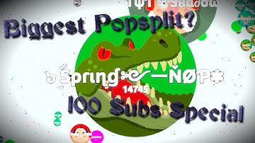 BIGGEST POPSPLIT?! 100 SUBS SPECIAL - Agar.io