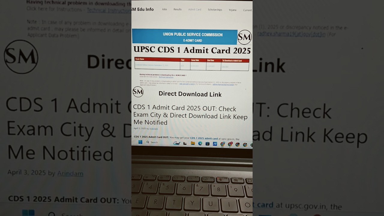 CDS 1 Admit Card 2025 OUT: Check Exam City & Direct Download 