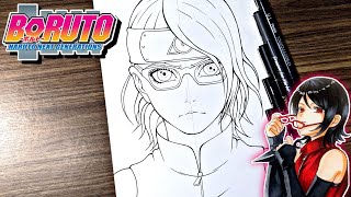 رسم سريع لشخصية سارادا أوتشيها [Boruto: Naruto Next Generations] screenshot 4