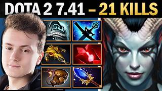 Queen of Pain with 21 Kills and Bloodstone - Dota 7.42