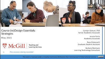 Course (re)Design Essentials 3 — Planning instructional strategies and next steps (May 13, 2021)