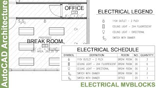 Electrical MvBlock Symbols in AutoCAD Architecture