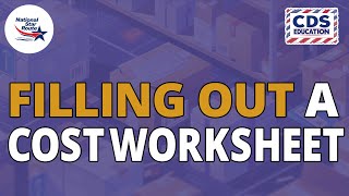 NSRMCA | CDS Education - Cost Worksheet | Postal Contracting