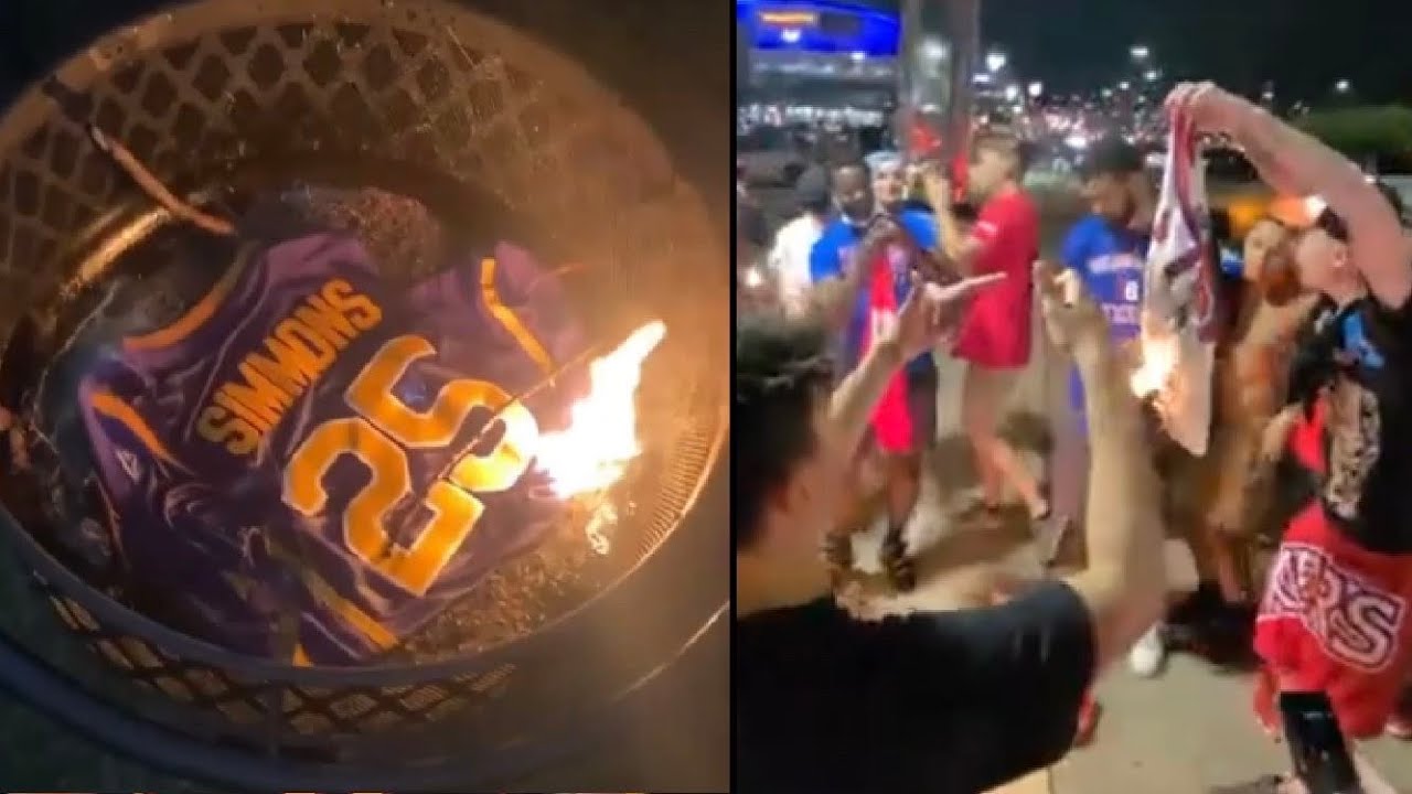76ers Fans Burning Ben Simmons Jerseys After Awful Play vs Hawks 💀 