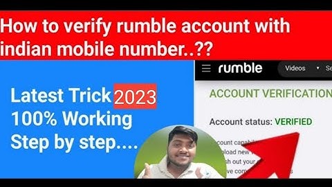 Rumble account verification in India (new tricks) 💯% right! Rumble account verification kaishe kare?