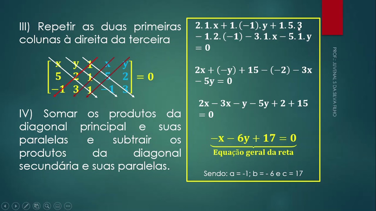 EQUAÇÃO GERAL DA RETA - YouTube