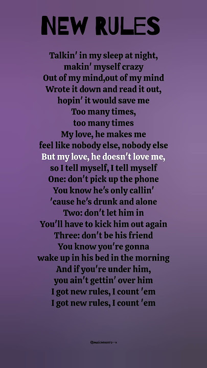Dua Lipa - New Rules lyrics #singer #music #song #lyrics #songlyrics #musiclyrics #dualipa #shorts