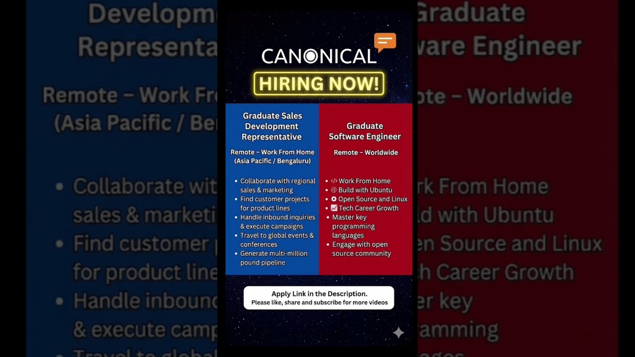 ఇంటి నుండే భారీ ఉద్యోగం! | Canonical Hiring Freshers | Permanent Work From Home 