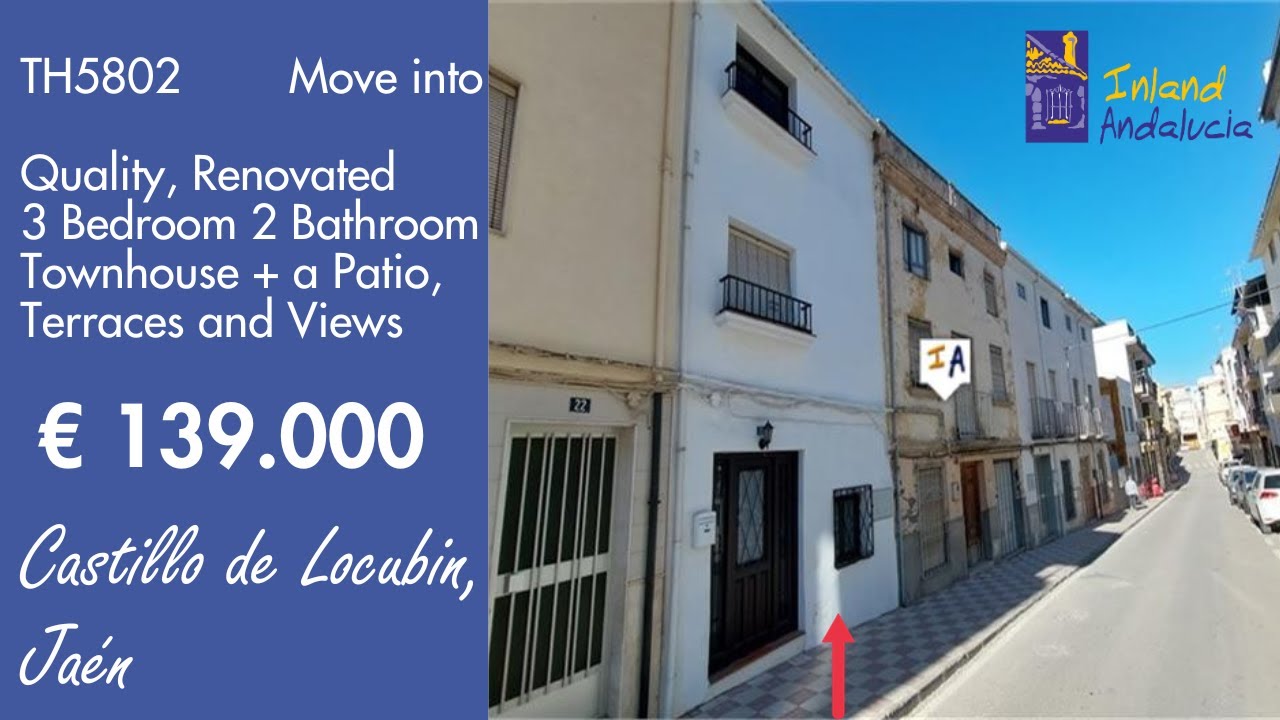 139K Quality 3 Bed 2 Bath, Terraces & Views Town Property for sale in Spain inland Andalucia TH5802